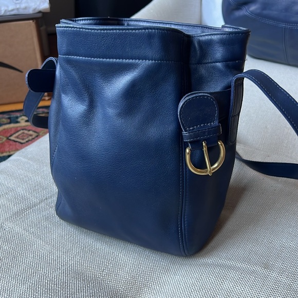 Coach HTF Rare Vintage Soho Navy Set - XXL Feed Duffle, Belted Swing+Pltd Wallet - Picture 8 of 10